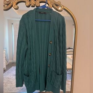 Zesica hunter green cardigan- size xxl